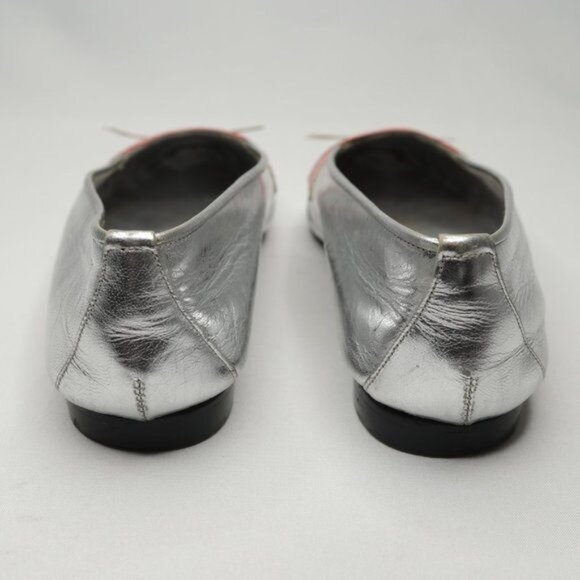 Enzo of Roma Vintage Kids Size 34 Silver Pink Leather Cat Slip On Loafers - Picture 4 of 10